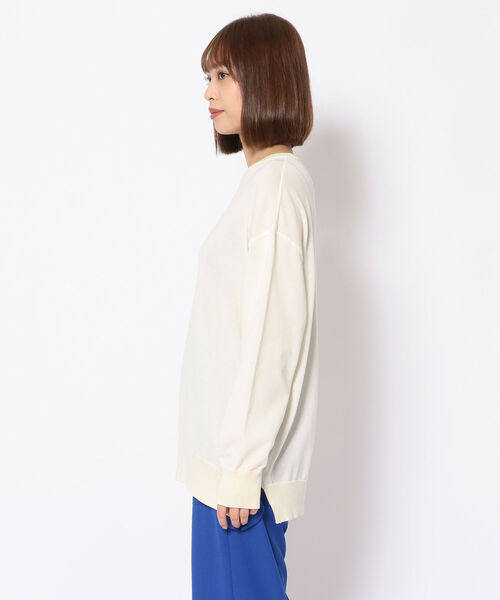 Lilly Lynque（リリーリン）の「LILLY LYNQUE（リリーリン）エコフィールニットトップス（ニット/セーター・レディース・ホワイト/ベージュ/イエロー・FREE）」の4枚目の写真