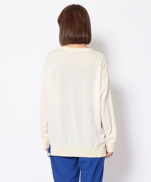 Lilly Lynque（リリーリン）の「LILLY LYNQUE（リリーリン）エコフィールニットトップス（ニット/セーター・レディース・ホワイト/ベージュ/イエロー・FREE）」の5枚目の写真