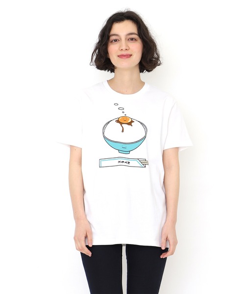 Design Tshirts Store graniph（デザイン　ティーシャツ　ストア　グラニフ）の「タマゴカケゴハンクン｜Tシャツ(ホワイト)（Tシャツ/カットソー・メンズ・ホワイト・MEDIUM/X-LARGE/LARGE/SMALL/X-SMALL）」の2枚目の写真