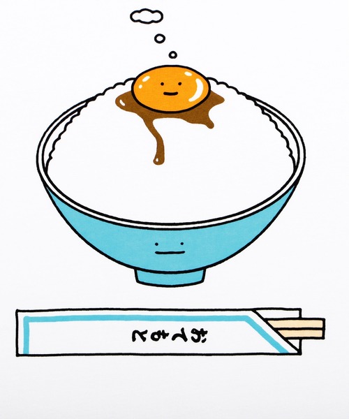 Design Tshirts Store graniph（デザイン　ティーシャツ　ストア　グラニフ）の「タマゴカケゴハンクン｜Tシャツ(ホワイト)（Tシャツ/カットソー・メンズ・ホワイト・MEDIUM/X-LARGE/LARGE/SMALL/X-SMALL）」の8枚目の写真