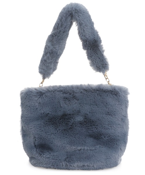 ElegChic(エレグシック)の「フェイクファー2WAYバッグ 結婚式 同窓会 オケージョン 二次会(ショルダーバッグ・レディース・ブラック/ベージュ/ブルー・FREE)」の3枚目の写真