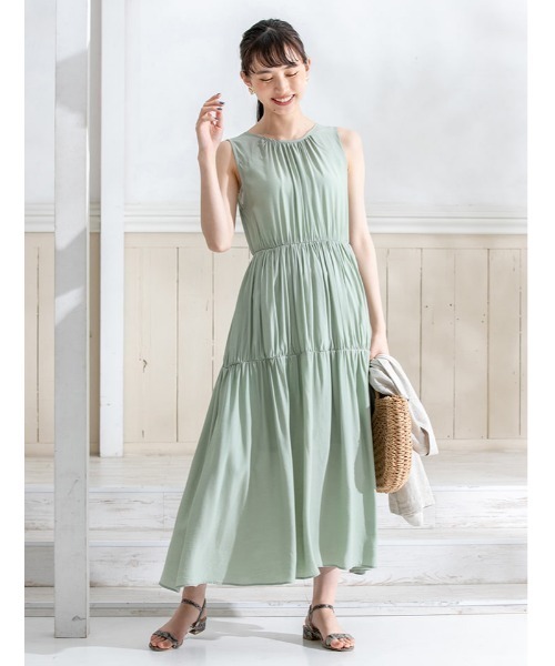 fifth(フィフス)の「バックリボンティアードワンピース(ワンピース・レディース・ピンク/ミント/グレイッシュベージュ・SMALL/MEDIUM)」の9枚目の写真