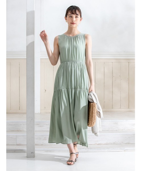 fifth(フィフス)の「バックリボンティアードワンピース(ワンピース・レディース・ピンク/ミント/グレイッシュベージュ・SMALL/MEDIUM)」の13枚目の写真