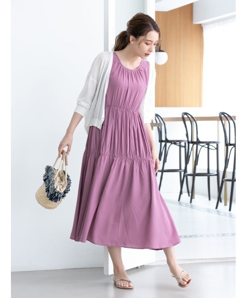 fifth(フィフス)の「バックリボンティアードワンピース(ワンピース・レディース・ピンク/ミント/グレイッシュベージュ・SMALL/MEDIUM)」の14枚目の写真