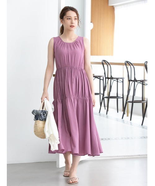 fifth(フィフス)の「バックリボンティアードワンピース(ワンピース・レディース・ピンク/ミント/グレイッシュベージュ・SMALL/MEDIUM)」の16枚目の写真