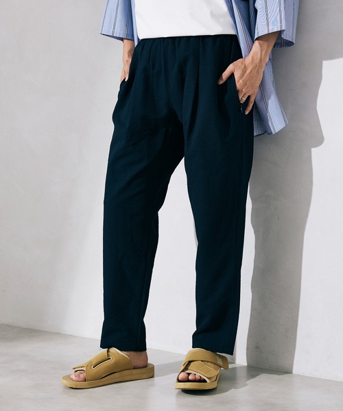 JOURNAL STANDARD relume（ジャーナルスタンダード　レリューム）の「ドライシアサッカー アクティブパンツ（スラックス・メンズ・ネイビー/カーキ/ベージュ・LARGE/MEDIUM）」の3枚目の写真