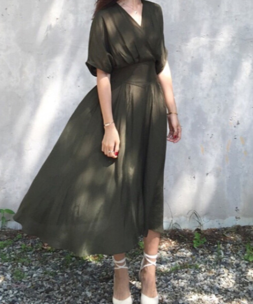 【美品】カシュクールロングワンピース／ドレス ds157_main00.jpg