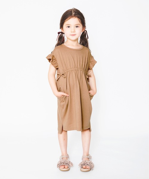 BRANSHES（ブランシェス）の「【UVカット】ウエストギャザー半袖ワンピース（ワンピース・キッズ・ピンク/ブラウン・80ｃｍ/90cm/100cm/110cm/120cm/130cm/140cm/150cm）」の22枚目の写真