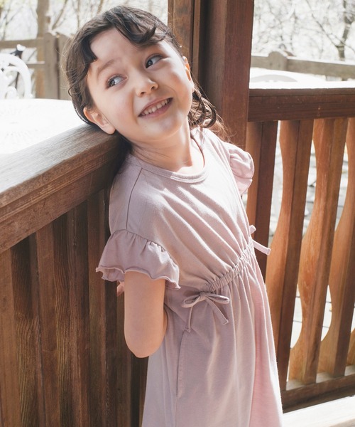 BRANSHES（ブランシェス）の「【UVカット】ウエストギャザー半袖ワンピース（ワンピース・キッズ・ピンク/ブラウン・80ｃｍ/90cm/100cm/110cm/120cm/130cm/140cm/150cm）」の9枚目の写真