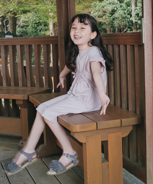 BRANSHES（ブランシェス）の「【UVカット】ウエストギャザー半袖ワンピース（ワンピース・キッズ・ピンク/ブラウン・80ｃｍ/90cm/100cm/110cm/120cm/130cm/140cm/150cm）」の7枚目の写真