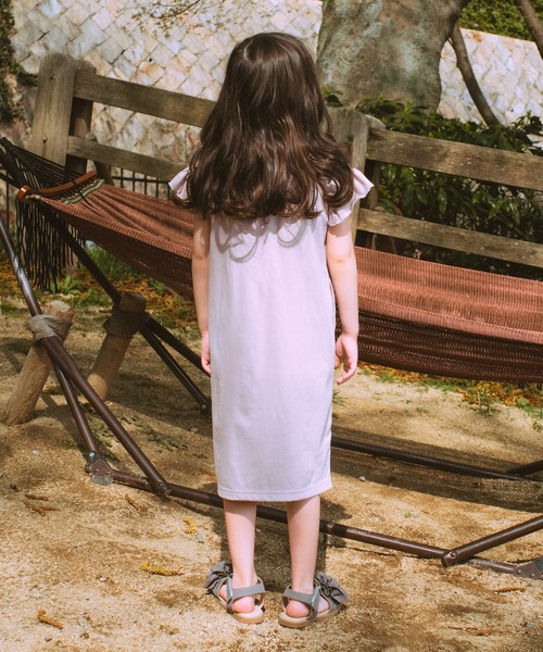 BRANSHES（ブランシェス）の「【UVカット】ウエストギャザー半袖ワンピース（ワンピース・キッズ・ピンク/ブラウン・80ｃｍ/90cm/100cm/110cm/120cm/130cm/140cm/150cm）」の3枚目の写真