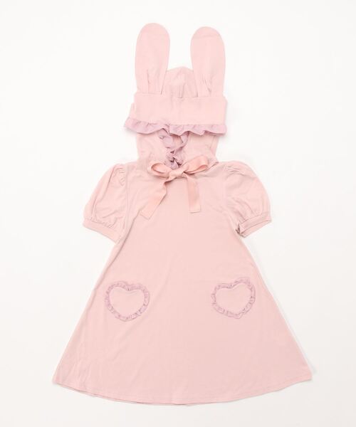 Mezzo Piano Junior メゾピアノジュニア の Melteen うさ耳パーカーワンピース ワンピース Wear