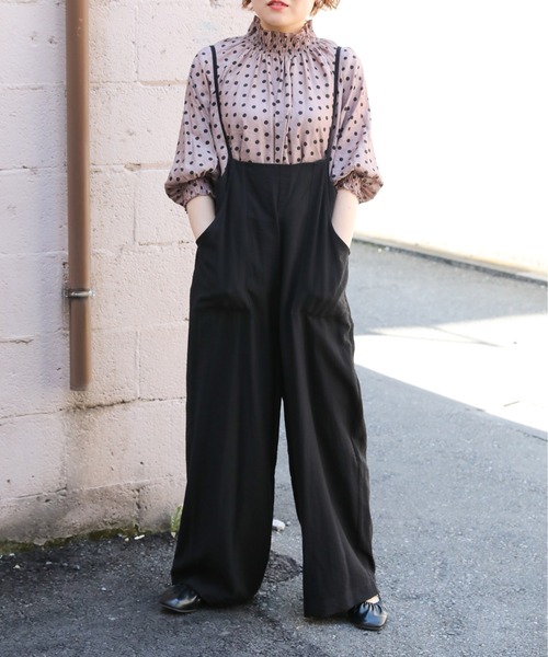 sakishimatokyo（サキシマトーキョー）の「【ZOZO限定】サキシマamp「ワッシャーサロペット」（サロペット/オーバーオール・レディース・ブラック/グリーン/グレイッシュベージュ・FREE）」の2枚目の写真