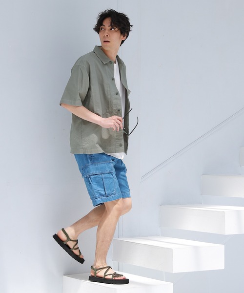 LAKOLE（ラコレ）の「イージーカーゴショーツ / 949597（デニムパンツ・メンズ・ライトブルー/ネイビー/アイボリー・MEDIUM/LARGE）」の9枚目の写真