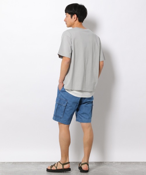 LAKOLE（ラコレ）の「イージーカーゴショーツ / 949597（デニムパンツ・メンズ・ライトブルー/ネイビー/アイボリー・MEDIUM/LARGE）」の6枚目の写真