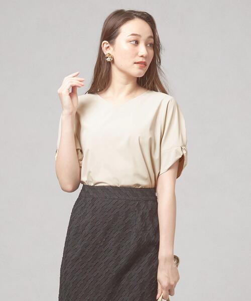 THE STATION STORE（ザ ステーション ストア）の「＜closet story＞CSC ツイスト スリーブ ブラウス [接触冷感]（シャツ/ブラウス・レディース・ネイビー/ナチュラル・FREE）」の8枚目の写真