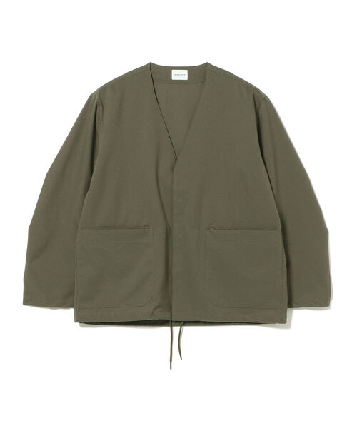 BEAMS LIGHTS（ビームスライツ）の「BEAMS LIGHTS / COOL DOTS(R) カーディガン (セットアップ対応/通気性/ストレッチ性)（ノーカラージャケット・メンズ・ネイビー/オリーブ・SMALL/MEDIUM/LARGE）」の3枚目の写真