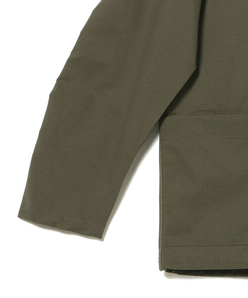 BEAMS LIGHTS（ビームスライツ）の「BEAMS LIGHTS / COOL DOTS(R) カーディガン (セットアップ対応/通気性/ストレッチ性)（ノーカラージャケット・メンズ・ネイビー/オリーブ・SMALL/MEDIUM/LARGE）」の5枚目の写真