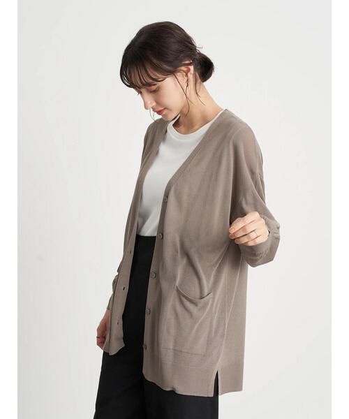 earth music&ecology（アースミュージックアンドエコロジー）の「シアーbigカーディガン ＊（カーディガン/ボレロ・レディース・ホワイト系その他2/グレイッシュベージュ/ミント・FREE）」の8枚目の写真