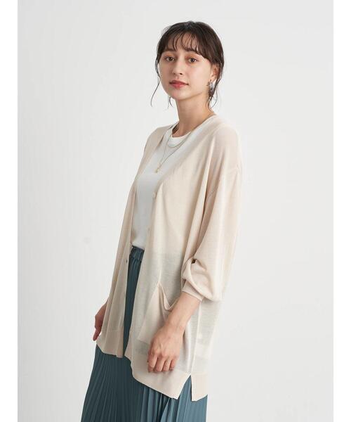 earth music&ecology（アースミュージックアンドエコロジー）の「シアーbigカーディガン ＊（カーディガン/ボレロ・レディース・ホワイト系その他2/グレイッシュベージュ/ミント・FREE）」の21枚目の写真