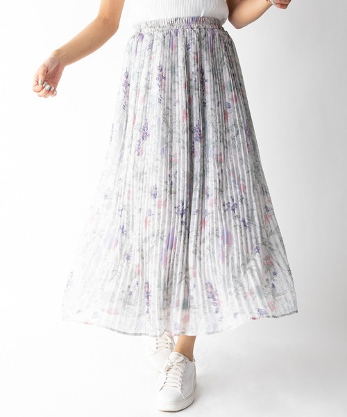 MILLION CARATS（ミリオンカラッツ）の「【STYLE４】シアーボタニカルロングフレアスカート（スカート・レディース・ブラック/ライトグレー/ラベンダー・FREE）」の8枚目の写真