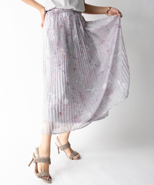 MILLION CARATS（ミリオンカラッツ）の「【STYLE４】シアーボタニカルロングフレアスカート（スカート・レディース・ブラック/ライトグレー/ラベンダー・FREE）」の16枚目の写真