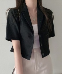 MAISON DE THERESE | 麻ブレンド ハーフスリーブテーラードジャケット(テーラードジャケット)