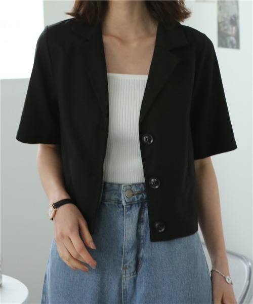 MAISON DE THERESE(メゾン ド テレーズ)の「麻ブレンド ハーフスリーブテーラードジャケット(テーラードジャケット・レディース・モカ/ブラック/ライトベージュ・M/L/XL/XX-LARGE/S)」の11枚目の写真