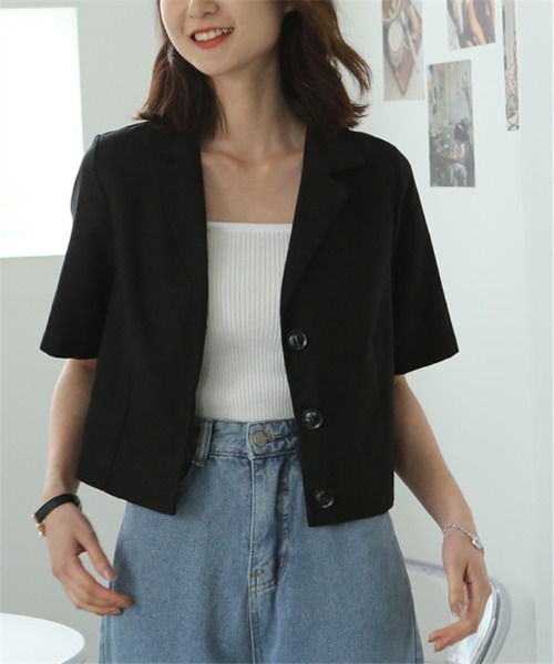 MAISON DE THERESE(メゾン ド テレーズ)の「麻ブレンド ハーフスリーブテーラードジャケット(テーラードジャケット・レディース・モカ/ブラック/ライトベージュ・M/L/XL/XX-LARGE/S)」の15枚目の写真