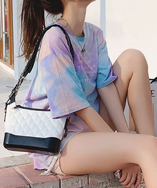 lakkanoir（ラッカノア）の「タイダイパステルカラーTシャツ（Tシャツ/カットソー・レディース・パープル/ピンク/グリーン・XL/L/M/S）」の5枚目の写真