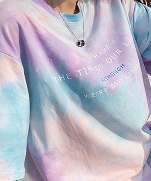 lakkanoir（ラッカノア）の「タイダイパステルカラーTシャツ（Tシャツ/カットソー・レディース・パープル/ピンク/グリーン・XL/L/M/S）」の7枚目の写真