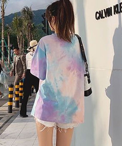 lakkanoir（ラッカノア）の「タイダイパステルカラーTシャツ（Tシャツ/カットソー・レディース・パープル/ピンク/グリーン・XL/L/M/S）」の10枚目の写真
