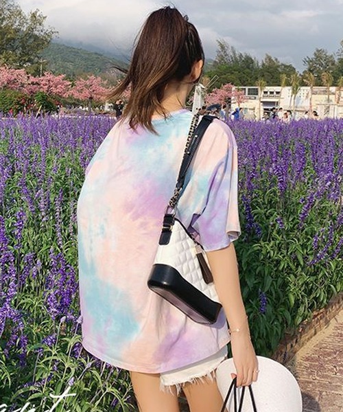 lakkanoir（ラッカノア）の「タイダイパステルカラーTシャツ（Tシャツ/カットソー・レディース・パープル/ピンク/グリーン・XL/L/M/S）」の11枚目の写真