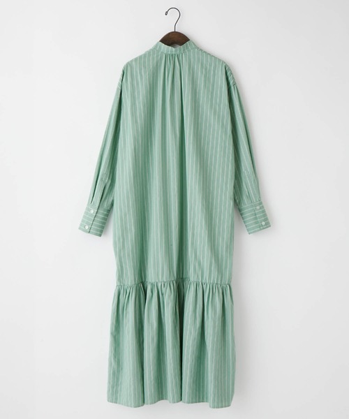 forksy.（フォルクシー）の「【forksy.】シャドーストライプ裾ティアード切り替えシャツワンピース（シャツワンピース・レディース・ホワイト/ブラック/ミント/サックスブルー/ベージュ系/ネイビー/グレー/ピンク/アイボリー・FREE）」の10枚目の写真