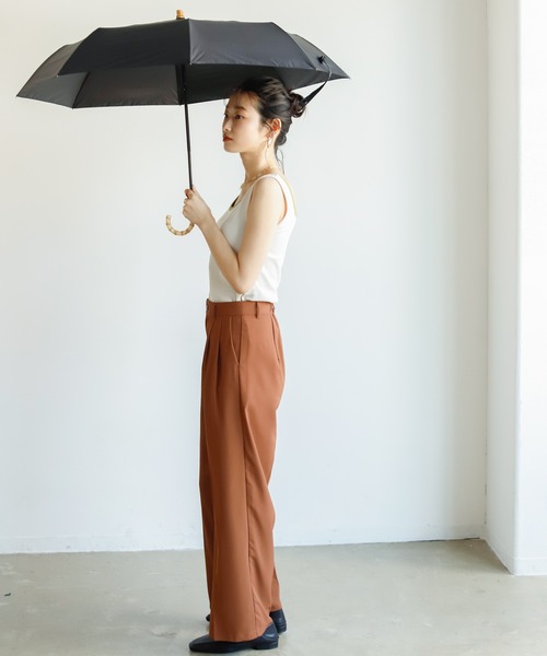 Birthday room（バースデイルーム）の「晴雨兼用UVカットバンブー折りたたみ傘（折りたたみ傘・レディース・ライトブルー/ブラック/ベージュ/ネイビー/ピンク/ライトグリーン・FREE）」の8枚目の写真