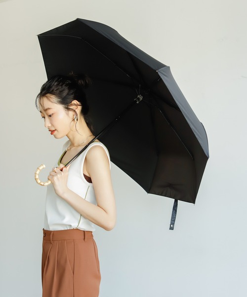 Birthday room（バースデイルーム）の「晴雨兼用UVカットバンブー折りたたみ傘（折りたたみ傘・レディース・ライトブルー/ブラック/ベージュ/ネイビー/ピンク/ライトグリーン・FREE）」の10枚目の写真