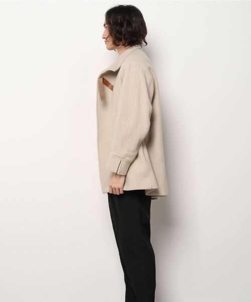 KAZUYUKI KUMAGAI ATTACHMENT（カズユキクマガイアタッチメント）の「MILLED WOOL KNIT SMOCKS FEARNOUGHT COAT（その他アウター・メンズ・ベージュ/ブラック・1/2）」の9枚目の写真