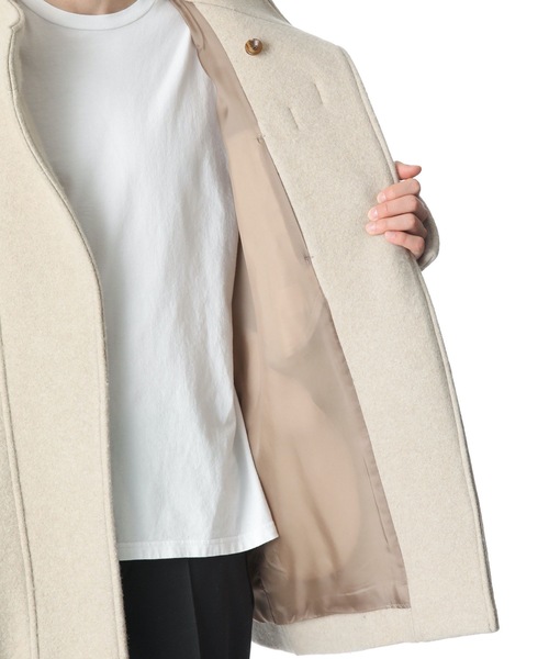 KAZUYUKI KUMAGAI ATTACHMENT（カズユキクマガイアタッチメント）の「MILLED WOOL KNIT SMOCKS FEARNOUGHT COAT（その他アウター・メンズ・ベージュ/ブラック・1/2）」の5枚目の写真