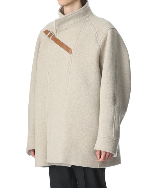 KAZUYUKI KUMAGAI ATTACHMENT（カズユキクマガイアタッチメント）の「MILLED WOOL KNIT SMOCKS FEARNOUGHT COAT（その他アウター・メンズ・ベージュ/ブラック・1/2）」の6枚目の写真