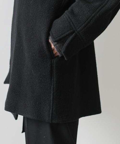 KAZUYUKI KUMAGAI ATTACHMENT（カズユキクマガイアタッチメント）の「MILLED WOOL KNIT SMOCKS FEARNOUGHT COAT（その他アウター・メンズ・ベージュ/ブラック・1/2）」の19枚目の写真