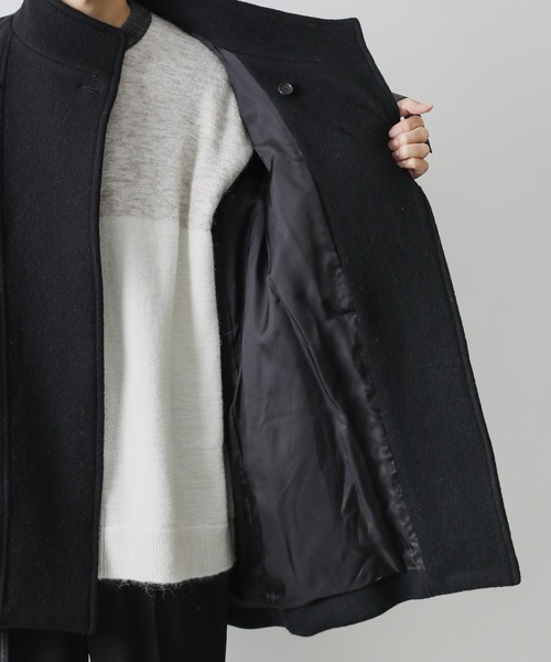 KAZUYUKI KUMAGAI ATTACHMENT（カズユキクマガイアタッチメント）の「MILLED WOOL KNIT SMOCKS FEARNOUGHT COAT（その他アウター・メンズ・ベージュ/ブラック・1/2）」の18枚目の写真