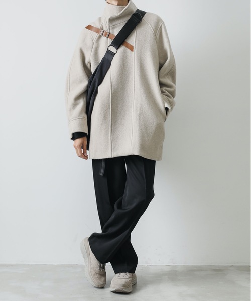 KAZUYUKI KUMAGAI ATTACHMENT（カズユキクマガイアタッチメント）の「MILLED WOOL KNIT SMOCKS FEARNOUGHT COAT（その他アウター・メンズ・ベージュ/ブラック・1/2）」の17枚目の写真