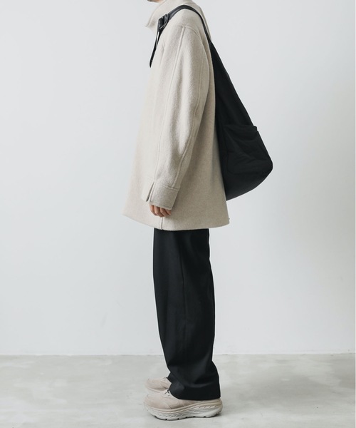 KAZUYUKI KUMAGAI ATTACHMENT（カズユキクマガイアタッチメント）の「MILLED WOOL KNIT SMOCKS FEARNOUGHT COAT（その他アウター・メンズ・ベージュ/ブラック・1/2）」の16枚目の写真