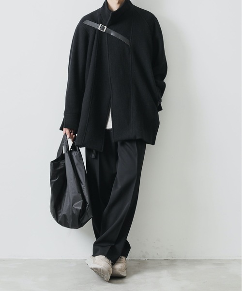 KAZUYUKI KUMAGAI ATTACHMENT（カズユキクマガイアタッチメント）の「MILLED WOOL KNIT SMOCKS FEARNOUGHT COAT（その他アウター・メンズ・ベージュ/ブラック・1/2）」の14枚目の写真