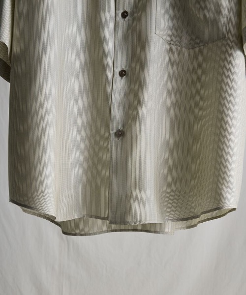 LIDNM（リドム）の「SILK PIN STRIPE SHIRT（シャツ/ブラウス・メンズ・ベージュ・MEDIUM/LARGE）」の13枚目の写真