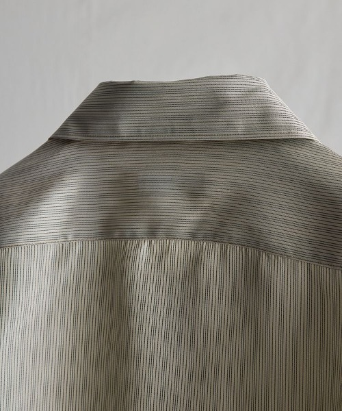 LIDNM（リドム）の「SILK PIN STRIPE SHIRT（シャツ/ブラウス・メンズ・ベージュ・MEDIUM/LARGE）」の14枚目の写真