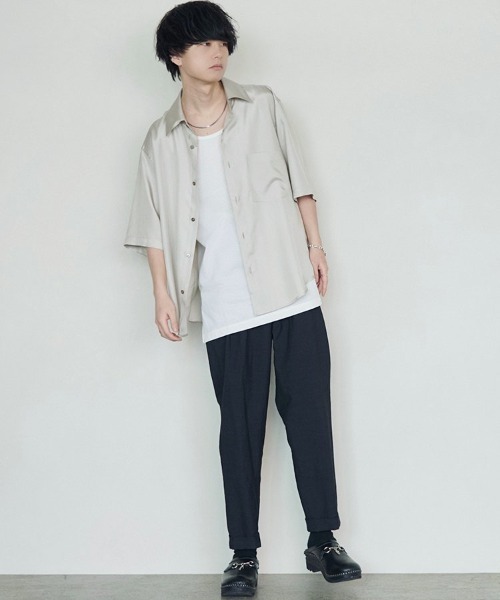 LIDNM（リドム）の「SILK PIN STRIPE SHIRT（シャツ/ブラウス・メンズ・ベージュ・MEDIUM/LARGE）」の18枚目の写真