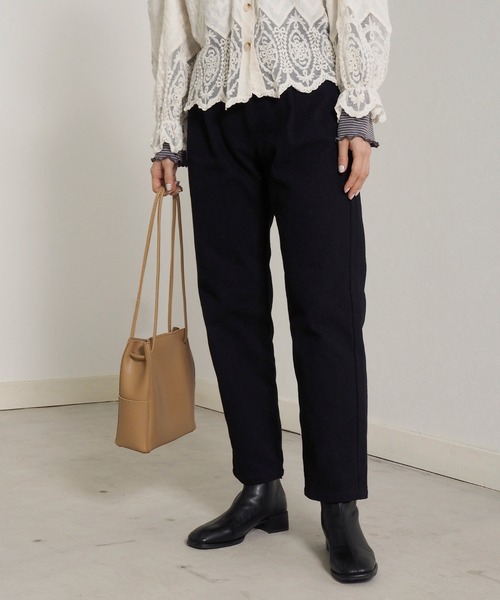 Crisp（クリスプ）の「ウォッシュアンクルテーパードパンツ（チノパンツ・レディース・ベージュ/ブラック/ブラウン・FREE）」の2枚目の写真