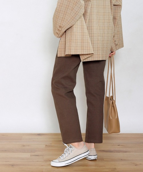 Crisp（クリスプ）の「ウォッシュアンクルテーパードパンツ（チノパンツ・レディース・ベージュ/ブラック/ブラウン・FREE）」の10枚目の写真
