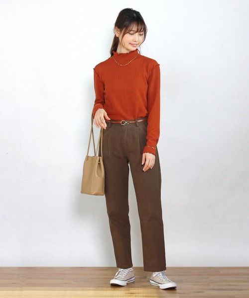 Crisp（クリスプ）の「ウォッシュアンクルテーパードパンツ（チノパンツ・レディース・ベージュ/ブラック/ブラウン・FREE）」の11枚目の写真